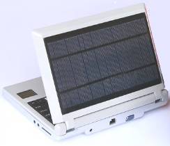 Ноутбук на солнечной батарее.